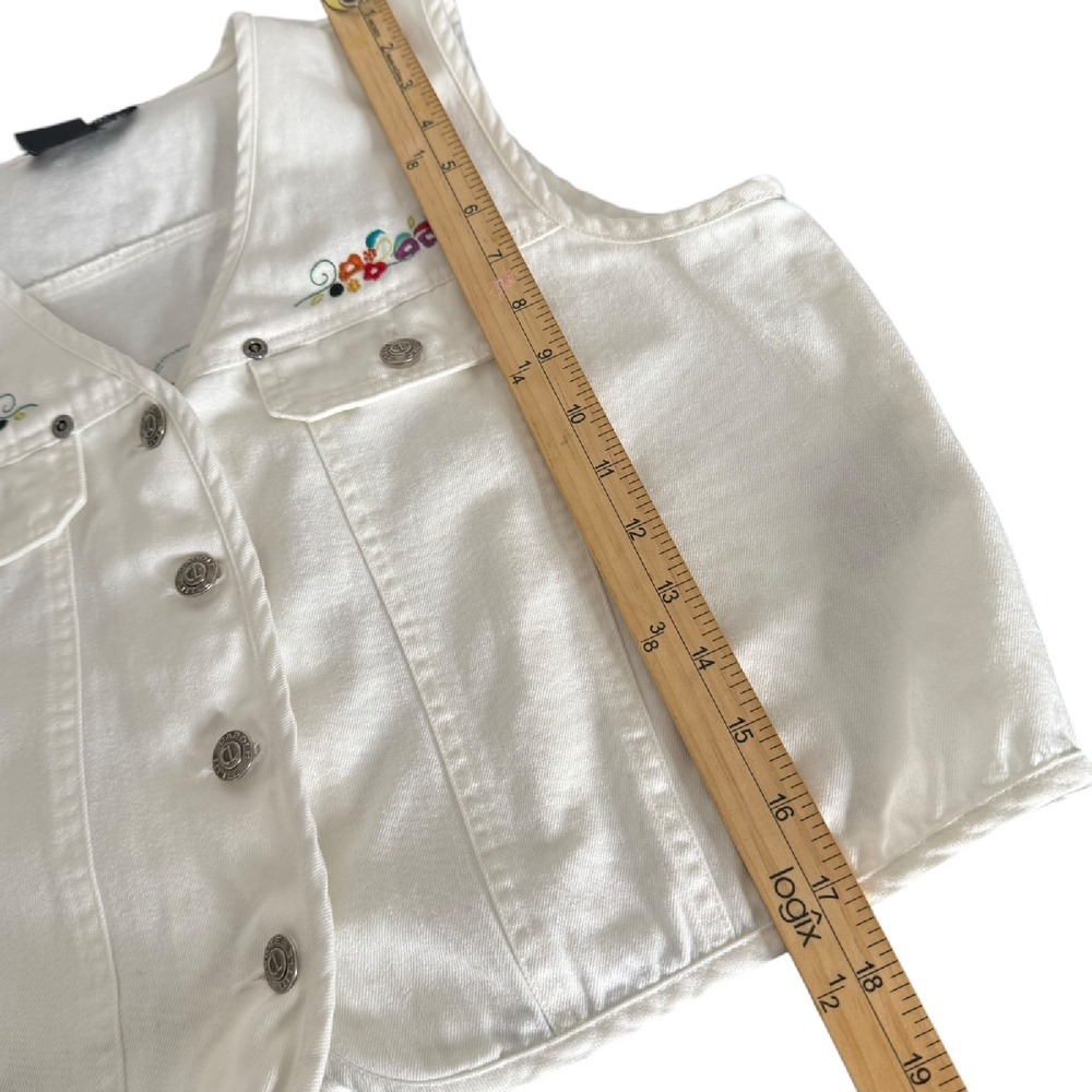 Vintage Carole Little Denim Skirt Set‎ Embroidered Prairie Size M Cowgirl BOHO - Picture 11 of 13